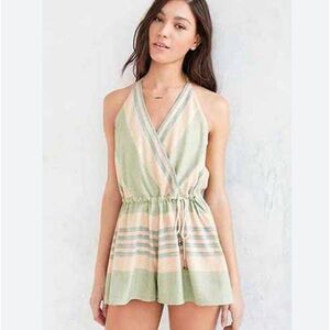 O’Neill Alex Striped Surplice Romper Urban Outfitters